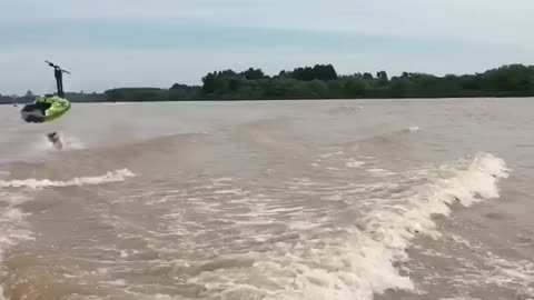 Jet Ski Rider Wipes Out Attempting Backflip