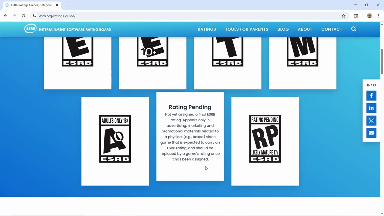 The "Entertainment Software Rating Board"