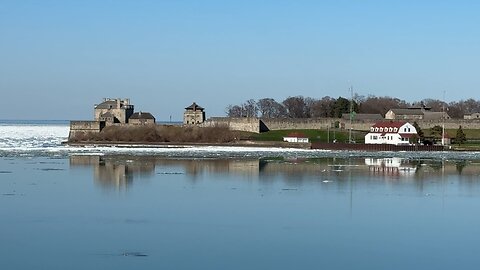 Ice from Niagara river at Lake Ontario and Fort Niagara #weather #niagara Apr 17, 1025