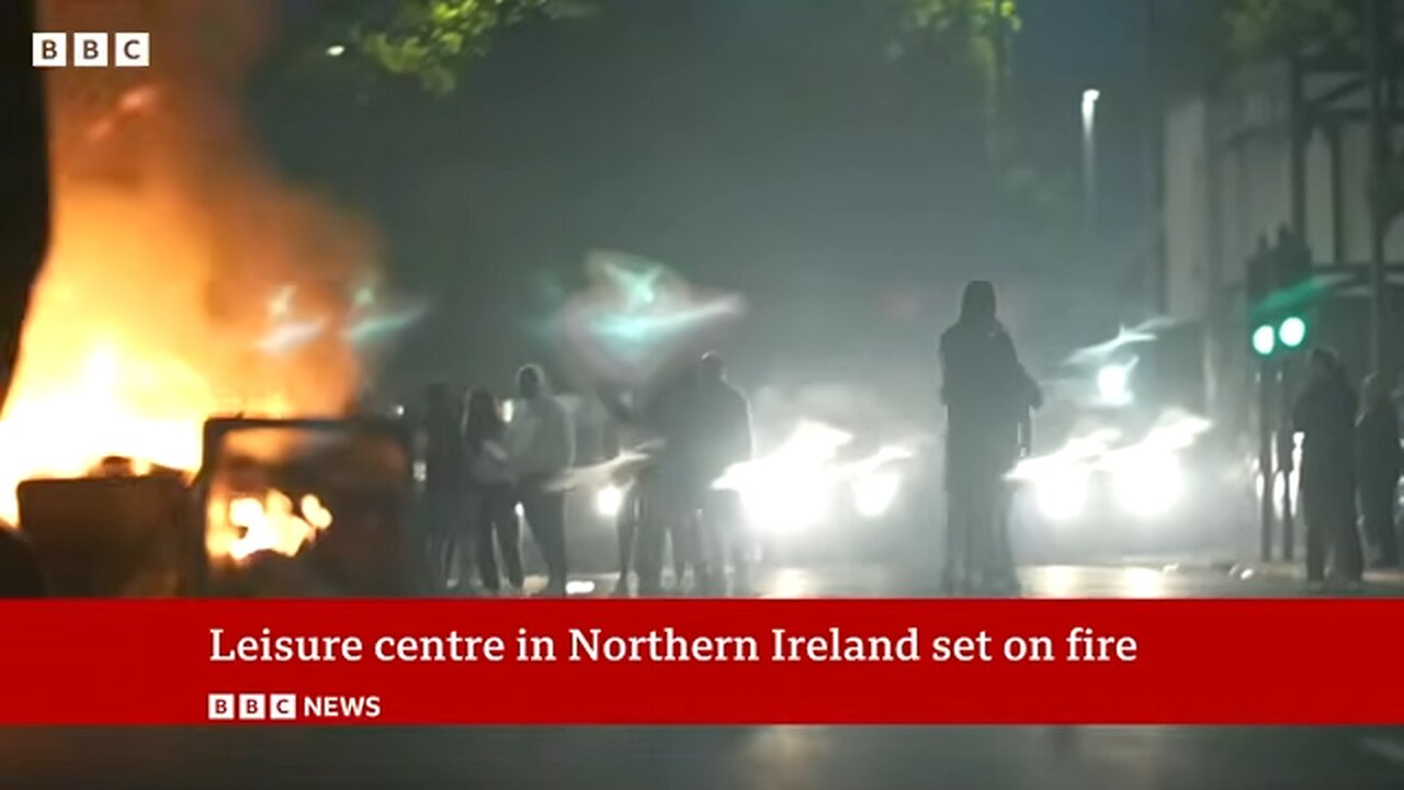 Northern Ireland leisure centre set on fire as violence erupts for third night