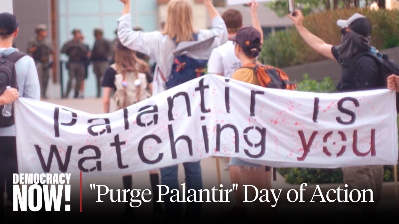 "Purge Palantir": Day of Action Protests Firm's Role in Gov't Surveillance, ICE & Genocide in Gaza