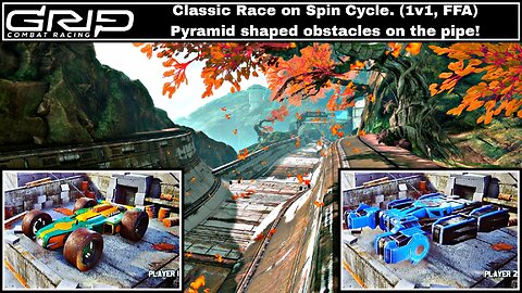 XB1X GRIP: Combat Racing G16, 2P local splitscreen Classic Race on Spin Cycle, Rogue vs Rhino!