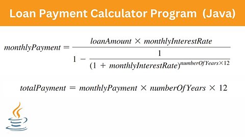 Loan Payment Calculator Program | Java