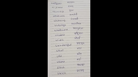 'W' letter English words # Manglagarg
