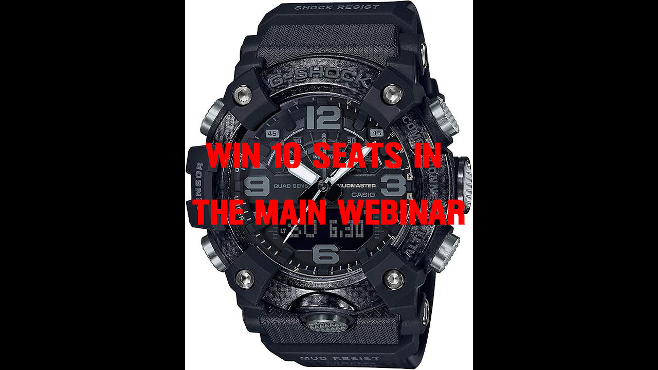 G-Shock Carbon Mudmaster MINI #1 FOR 10 SEATS IN THE MAIN WEBINAR