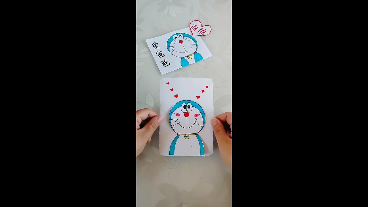 2min craft - lat's give your child there loving charector card made by you