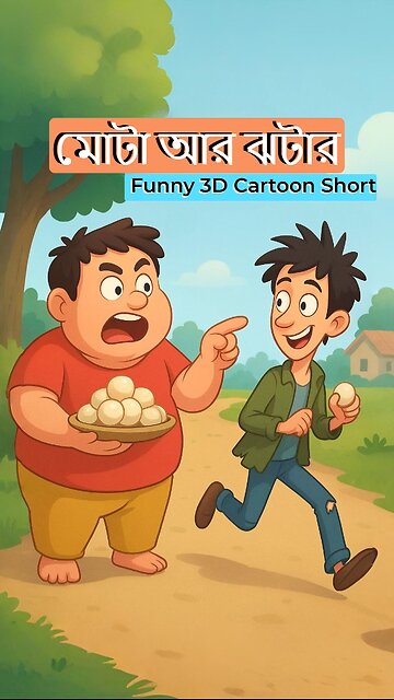 মোটা আর ঝটার রসগোল্লা লড়াই Funny 3D Cartoon Shorts