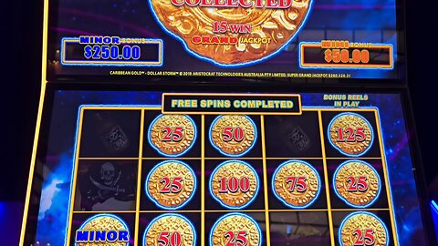 BONUS IN THE BONUS PLAYING CARIBBEAN GOLD, DOLLAR STORM!!! MINOR JACKPOT...