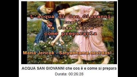 ACQUA SAN GIOVANNI che cos'è e come si prepara