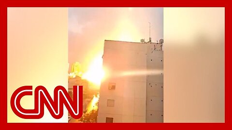 See the moment Israeli residential building was struck before ceasefire came into effect
