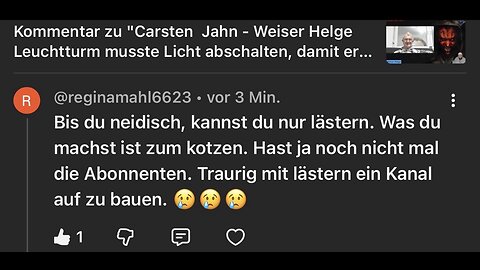 Bis du neidisch, kannst du nur lästern.