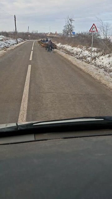 stealing wood on a bicycle