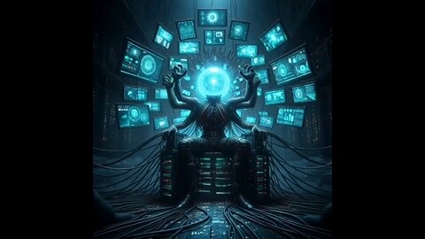 Artificial Super Intelligence Dystopian Alternate Future Synthwave