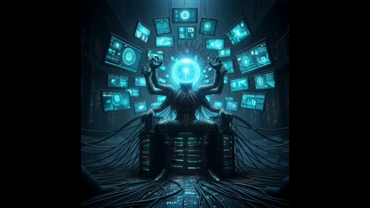 Artificial Super Intelligence Dystopian Alternate Future Synthwave