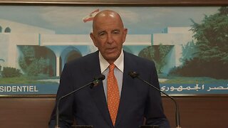 US special envoy Thomas Barrack speaks after meeting with Lebanese president Joseph Aoun - July 7, 2025