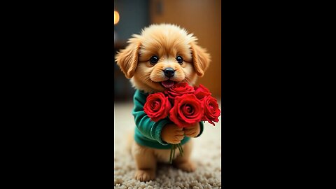 #puppiesoftiktok #lovedogs #puppy #fluffy #cutebaby #aipuppy #rose 6832 #dog #sweet #fyp