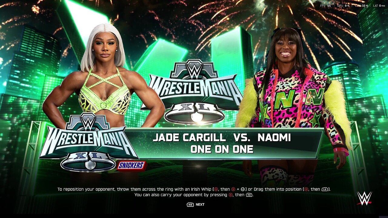 WWE 2k25 Jade Cargill vs Naomi