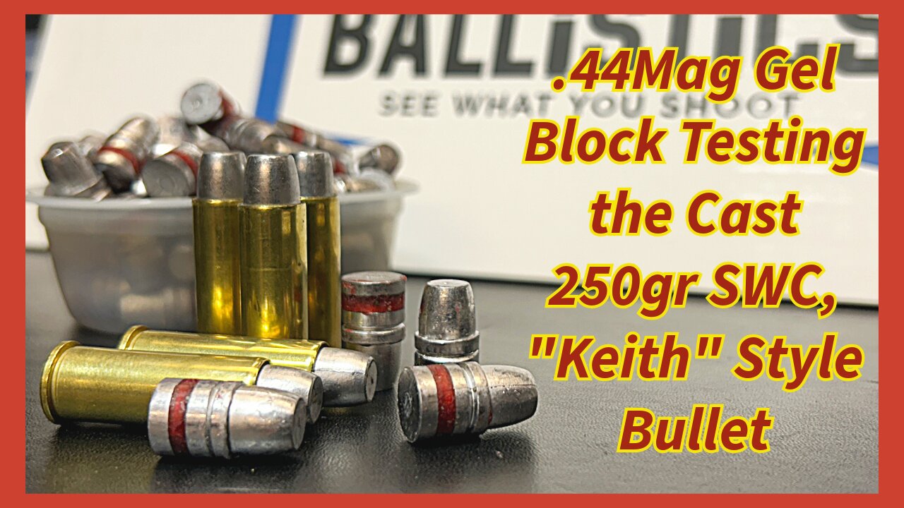 .44 Mag Gel Block Testing the Cast 250gr SWC, "Keith" Style Bullet in Clear Ballistics Gel.