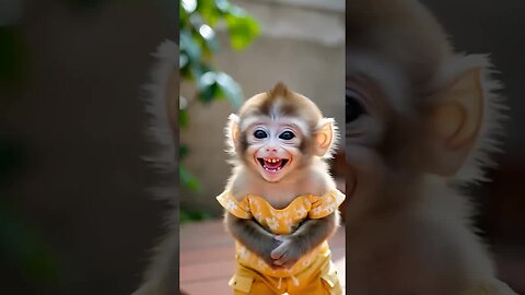 Heart officially melted by this baby monkey’s adorable smile! 🐵💖