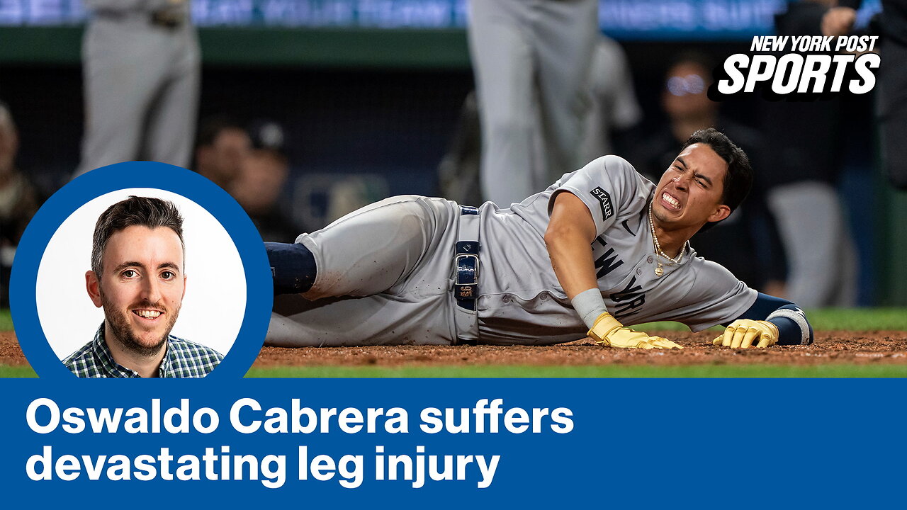 Yankees' Oswaldo Cabrera taken off field in ambulance after gruesome injury