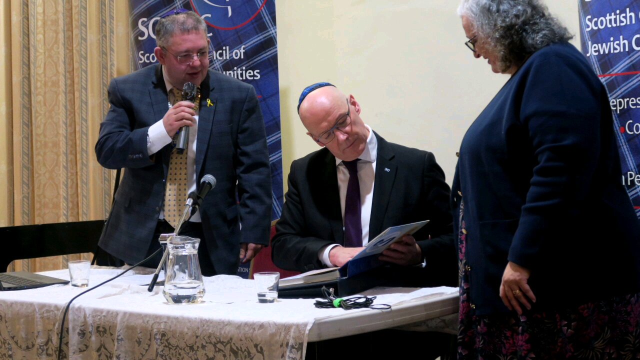 First Minister, John Swinney jumping for jews.
