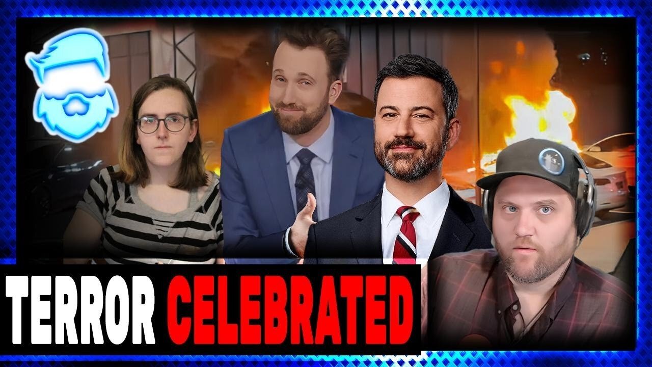 Jimmy Kimmel DESTROYED For CELEBRATING Tesla Terror Crowd CHEERS For Citizens Cars Being Burned