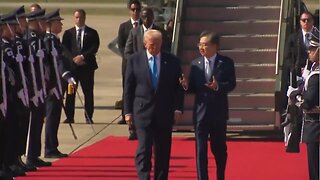 🔥WOW! South Koreans plays YMCA for President Trump as he steps off Air Force One & onto the Red Carpet