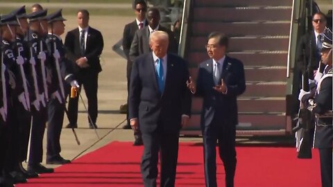 🔥WOW! South Koreans plays YMCA for President Trump as he steps off Air Force One & onto the Red Carpet