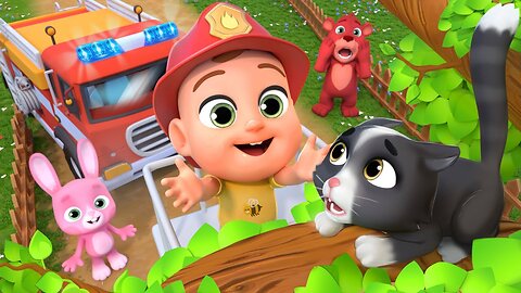 Vehicles Help Animals – Fire Truck Rescue Adventure | Newborn Baby Songs & Nursery Rhymes