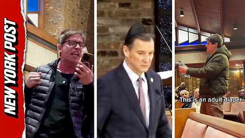 Protesters present Congressman Tom Suozzi with adult diaper after he voted to fund DHS bill