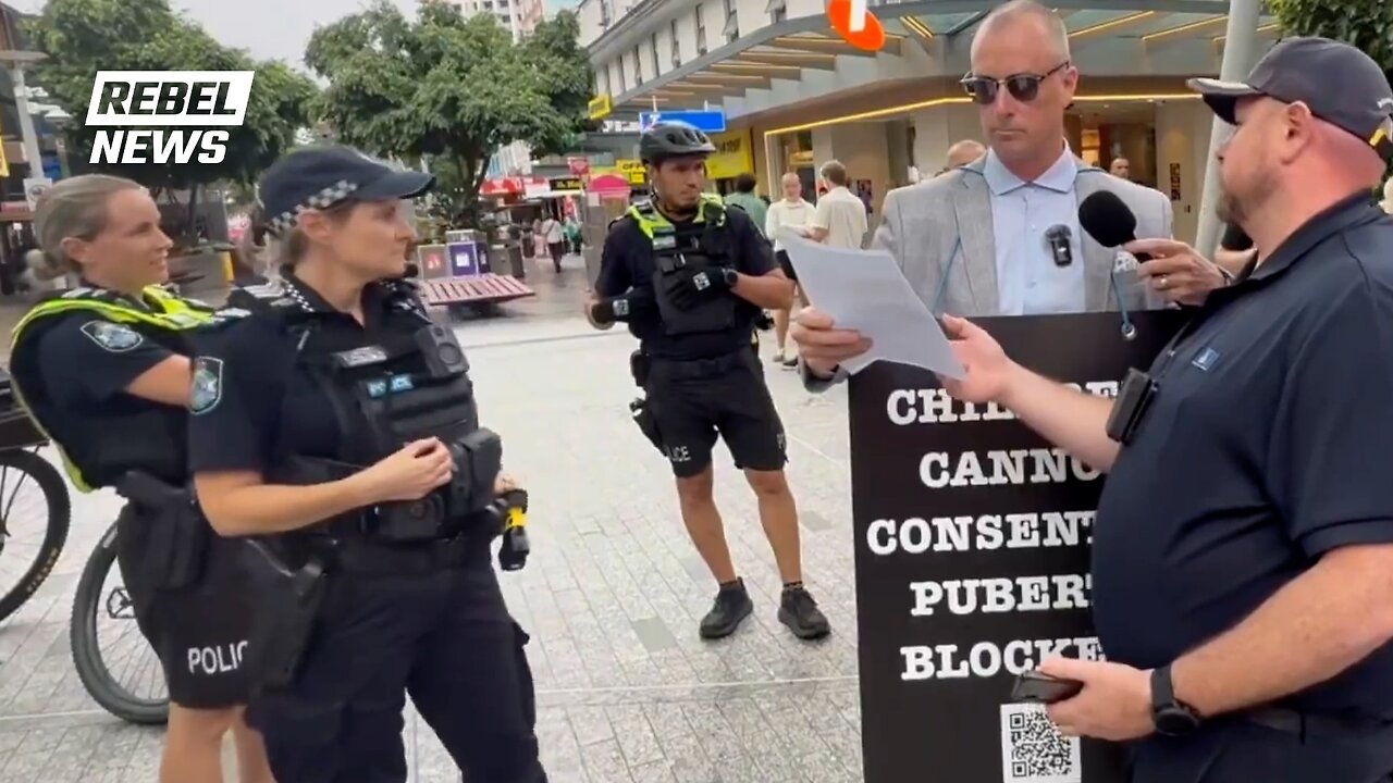 CAUGHT ON CAMERA: Police FORCIBLY REMOVE Billboard Chris from Brisbane city centre