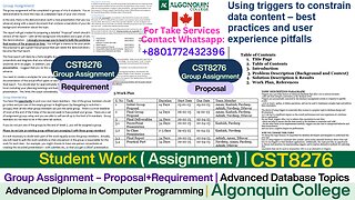 Client Work (Assignment)|CST8276 Final Group SQL Project + Report + Presentation|Algonquin College
