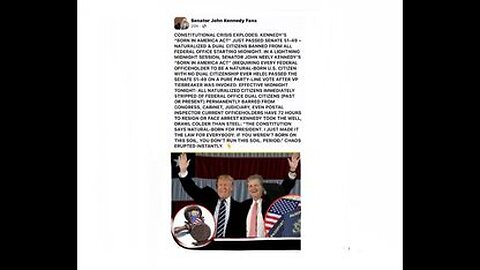 SENATOR JOHN KENNEDY'S BORN IN AMERICA ACT 🇺🇸 PASSES 51 - 49❗ SEETHING MAD DEMOCRATS ESCORTED OUT