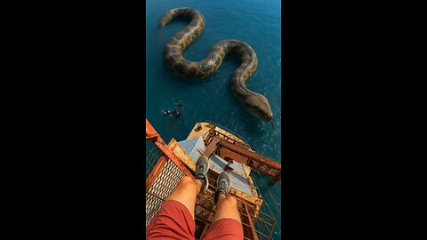 Terrifying Encounter with a GIANT Sea Serpent! 🐍😱 | Unreal Ocean Adventure!"#GiantSnake#shorts