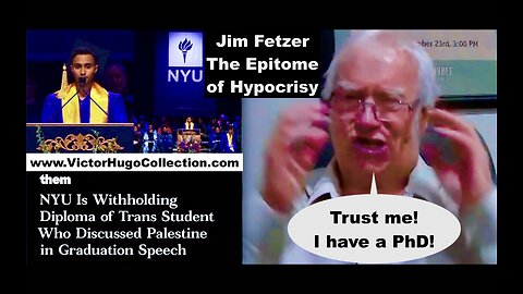 USA Free Speech Killer Jim Fetzer Criticizes NYU For Withholding Diploma To Kill Free Speech In USA