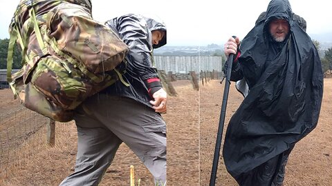 02, hike up the hill in the rain, tarp chic , #woods