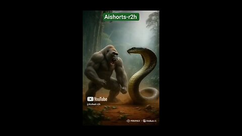 Epic Showdown: Gorilla vs Giant Snake | Jungle Battle in 4K #animals #animalfight #wildlifebattle