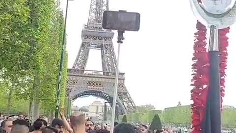 This is Eiffel Tower, symbol of Paris, which perhaps no longer exists.