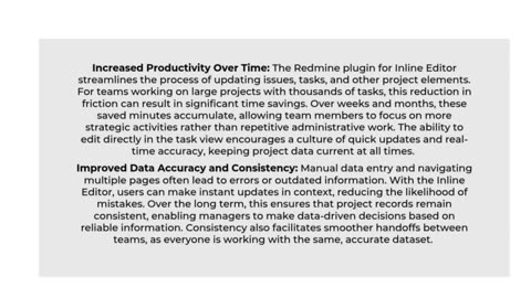 What Are the Long-Term Benefits of Using the Redmine Inline Editor Plugin?