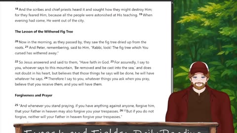Forest and Fields Daily reading: Mark 11:1-26
