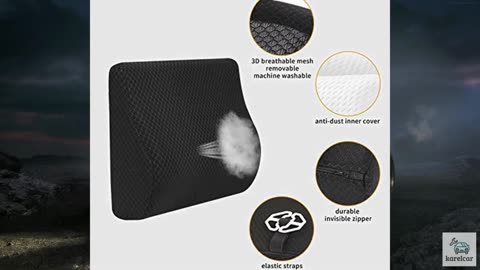 TISHIJIE Memory Foam Lumbar Support Pillow for Car - Lower Back Support Cushion