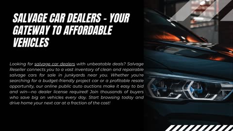 Salvage Car Dealers – Find the Best Deals on Repairable Vehicles