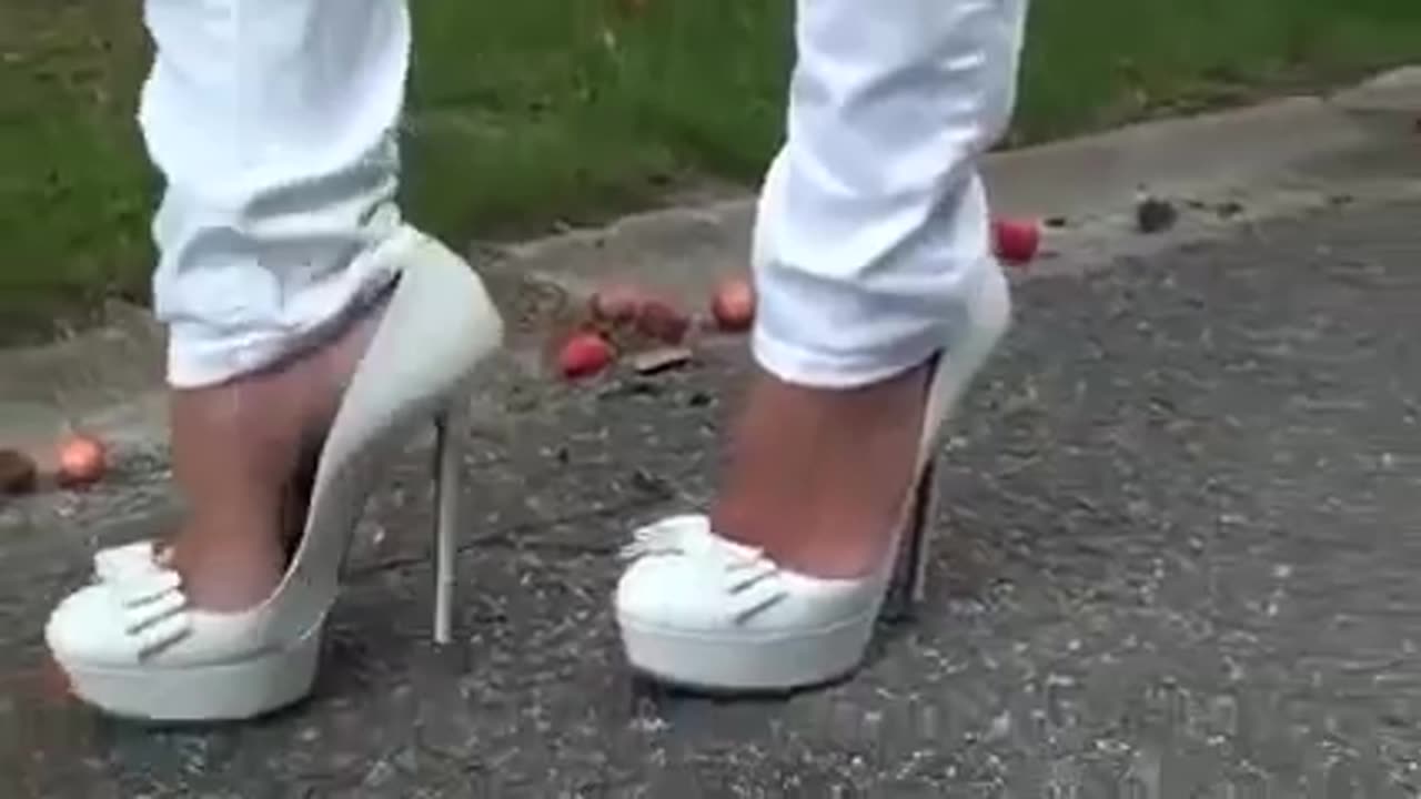 White High Heels Crushes Apples