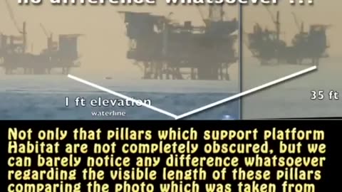 Flat earth experiment using oil platforms