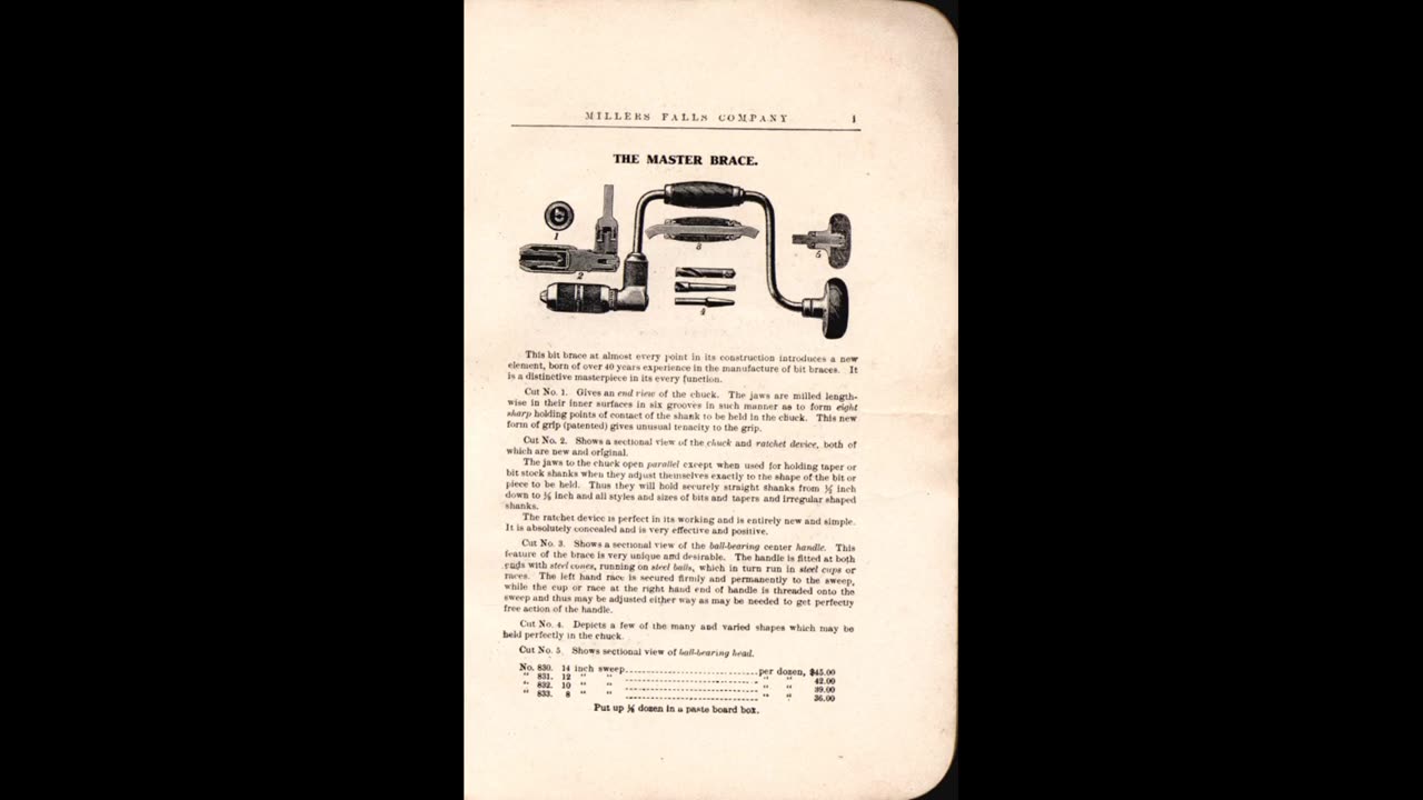 1910 Millers Falls Tools Catalog No Sound, Historical Reference
