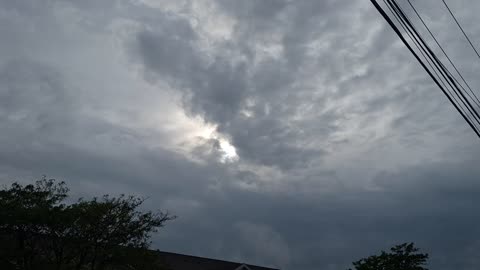 "Clouds" blocking direct light from the white sun and yellow sun