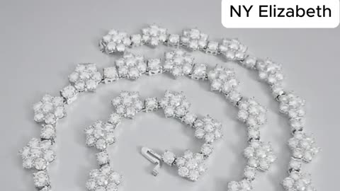 Cluster Diamond Flower Tennis Statement Necklace – Elegant Floral Sparkle