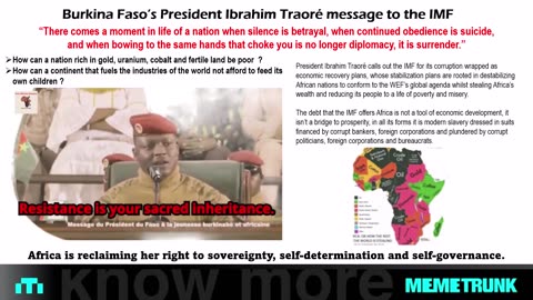 Burkina Faso's President Ibrahim Traoré message to the IMF