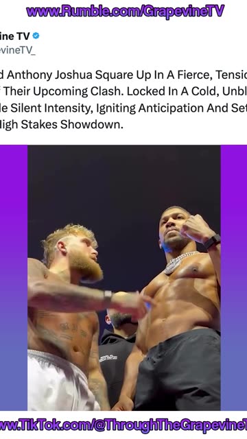 Jake Paul And Anthony Joshua Square Up In A Tense Stare Down Igniting Hype For Their Upcoming Fight