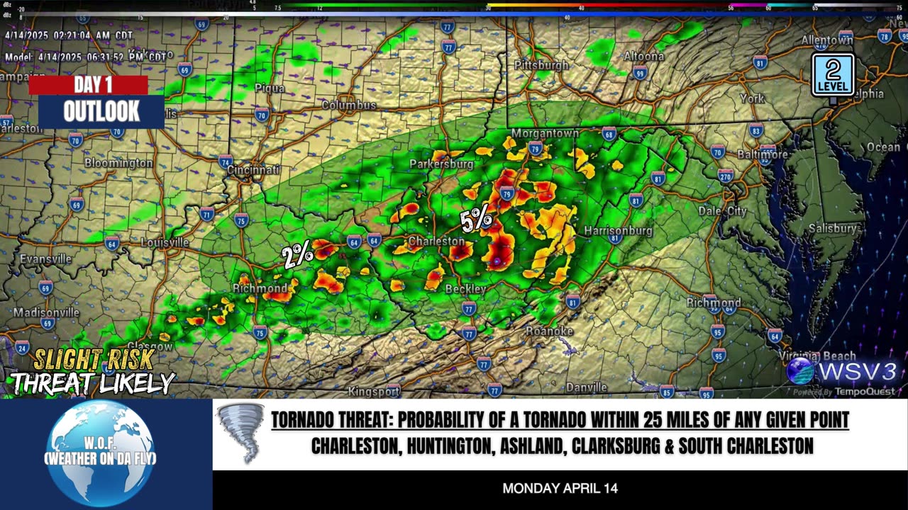 🌦️ Convective Outlook Day 1: Threat Likely! 4/14/25 #shorts #weatherupdate